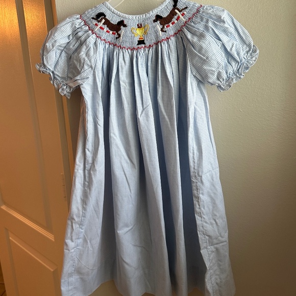 Smocked dress with horses, Aunt Polly’s size 4 - Picture 1 of 3